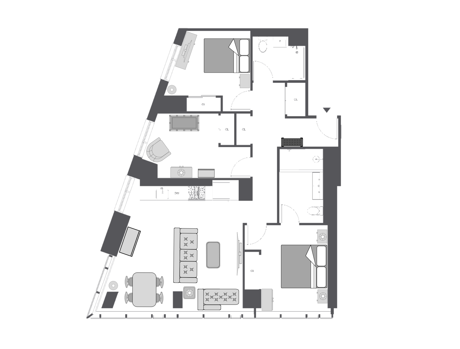 Floor plan with furniture