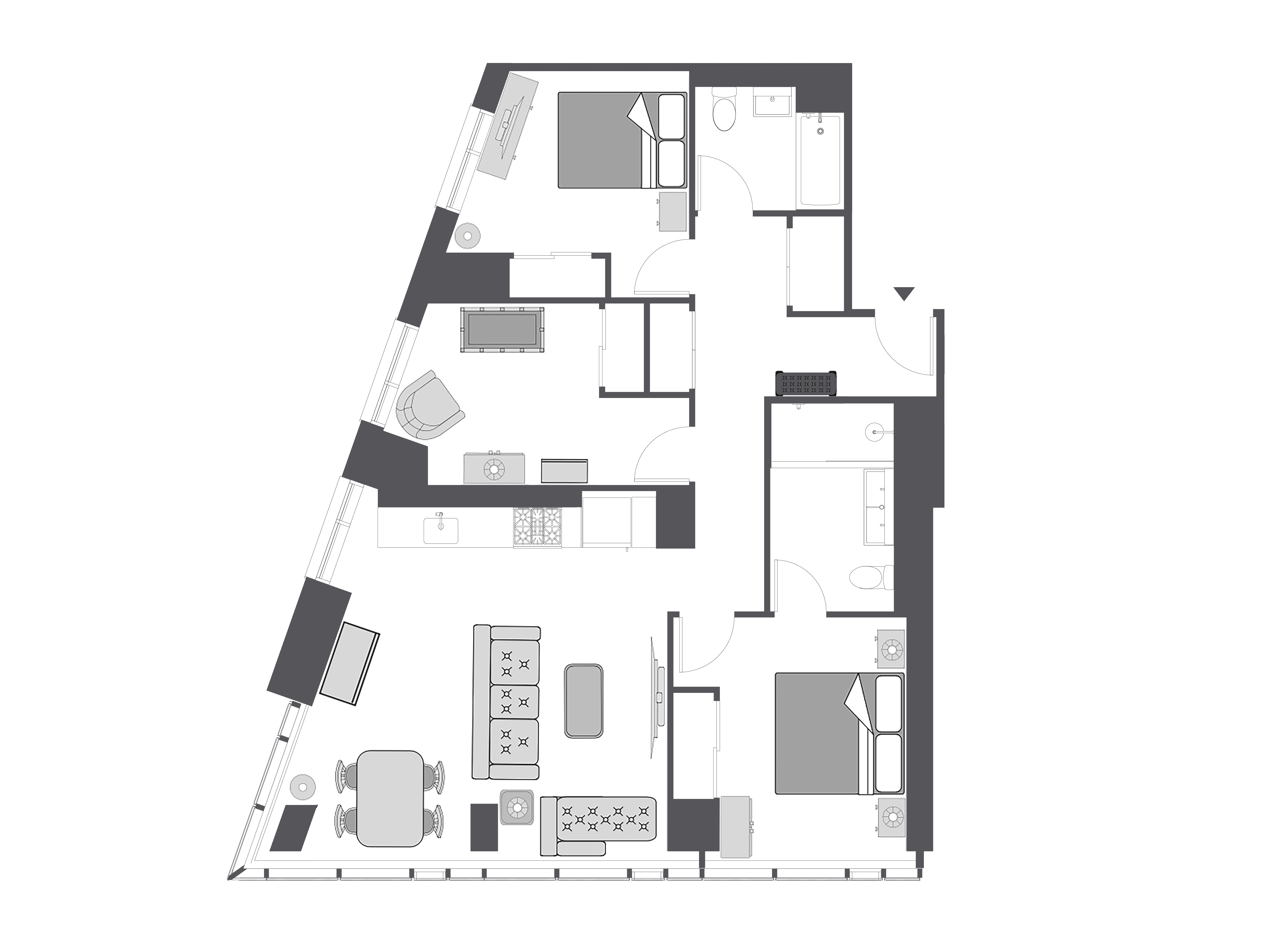 Floor plan with furniture