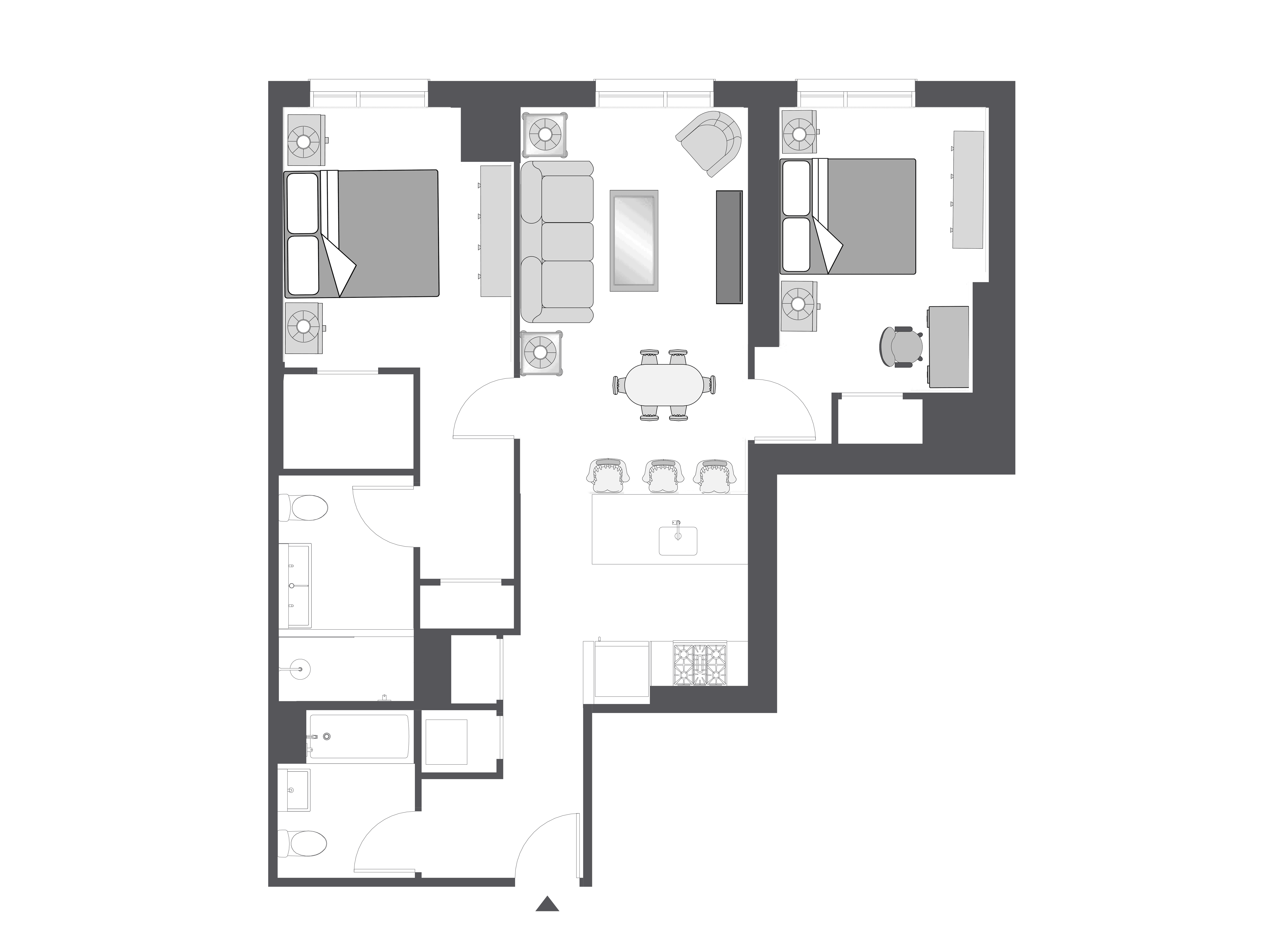 Floor plan with furniture