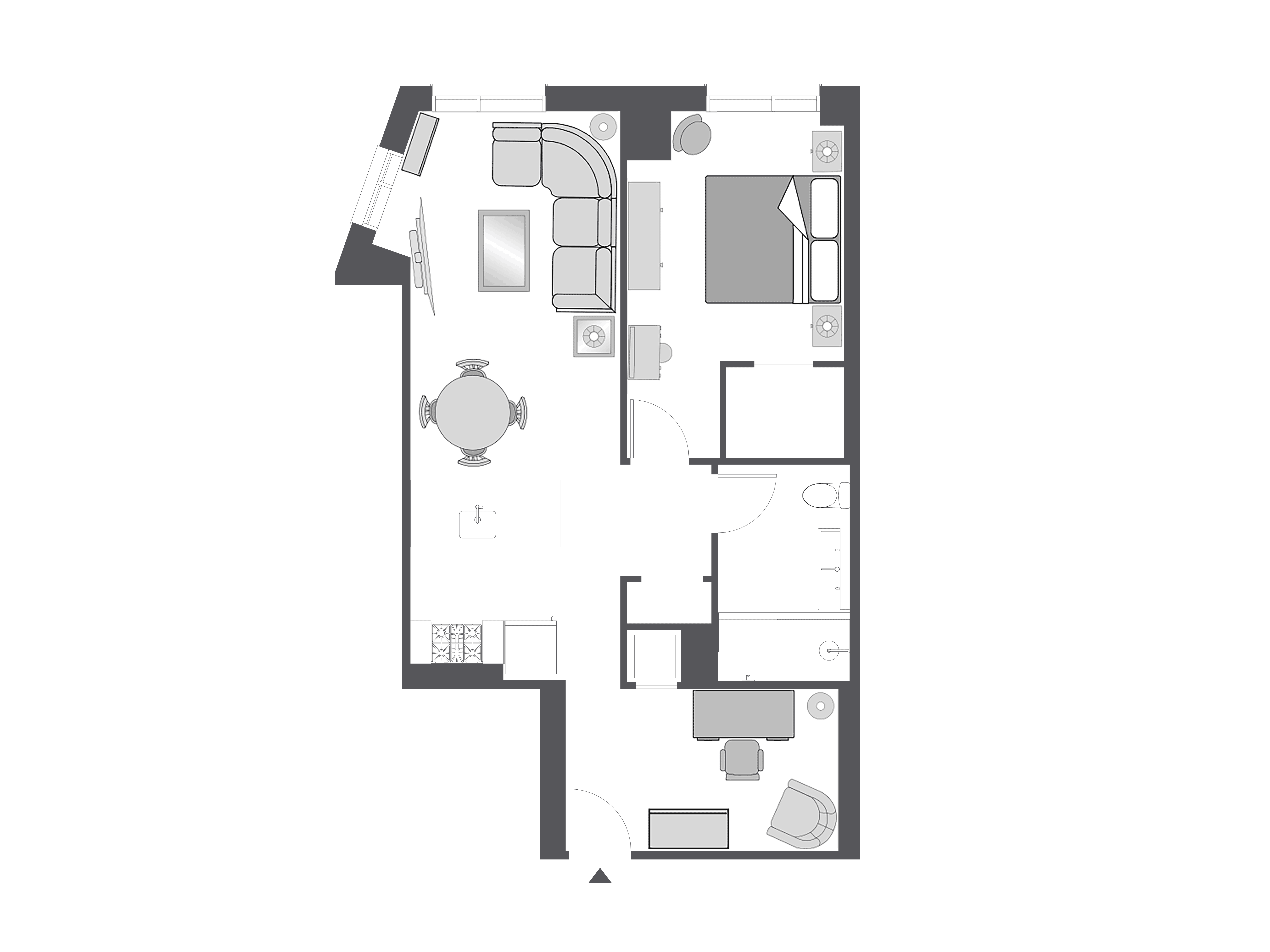 Floor plan with furniture