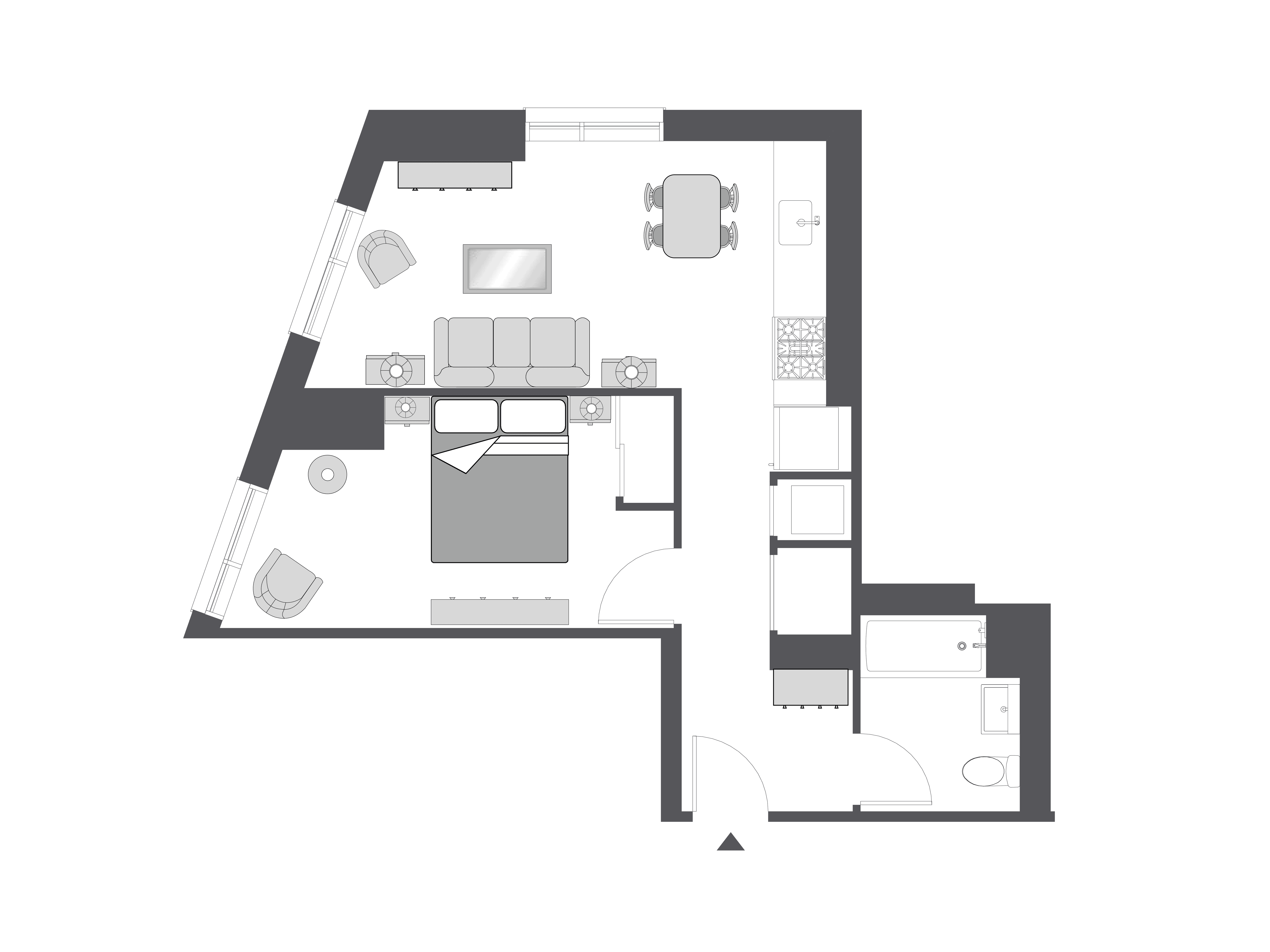 Floor plan with furniture